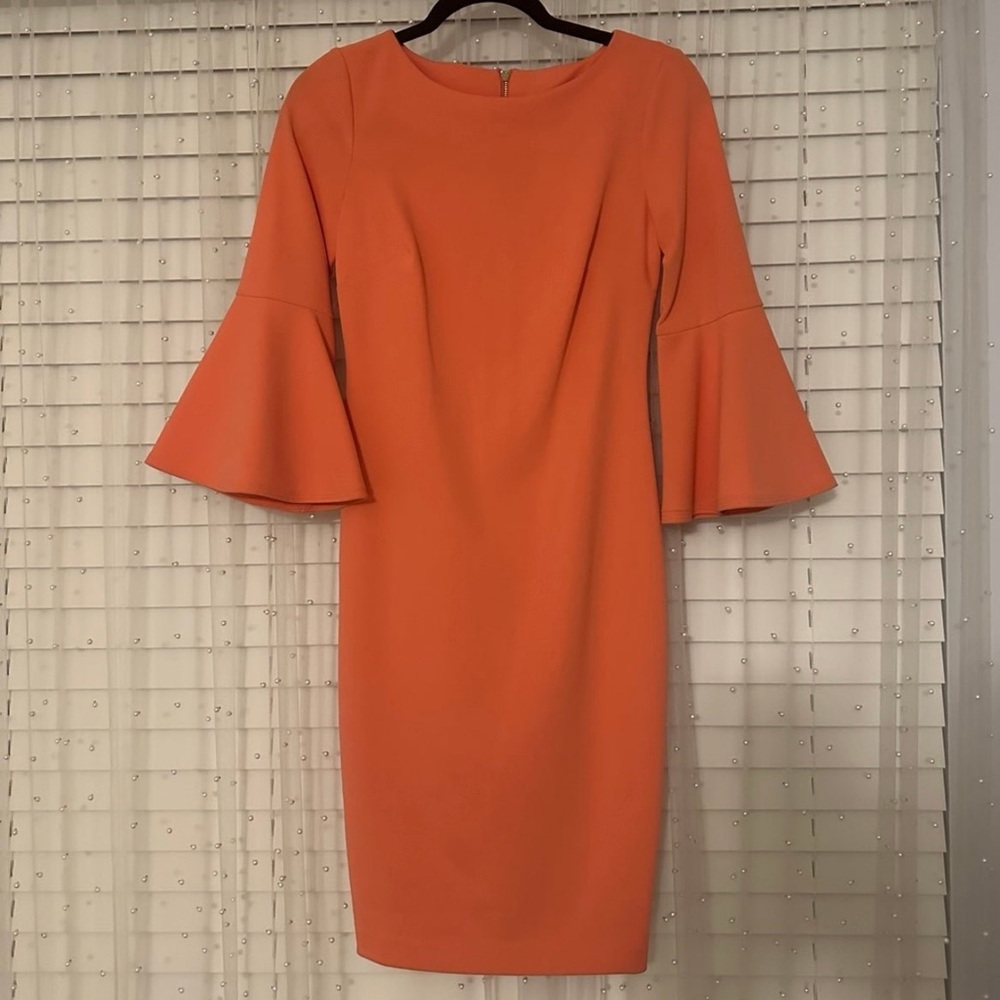 Elegant Pink Bell Sleeve Dress